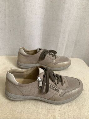 Fidelio Leather Made in Bosnia Men's Neutral Taupe Lace-Up Comfort Sneakers UK